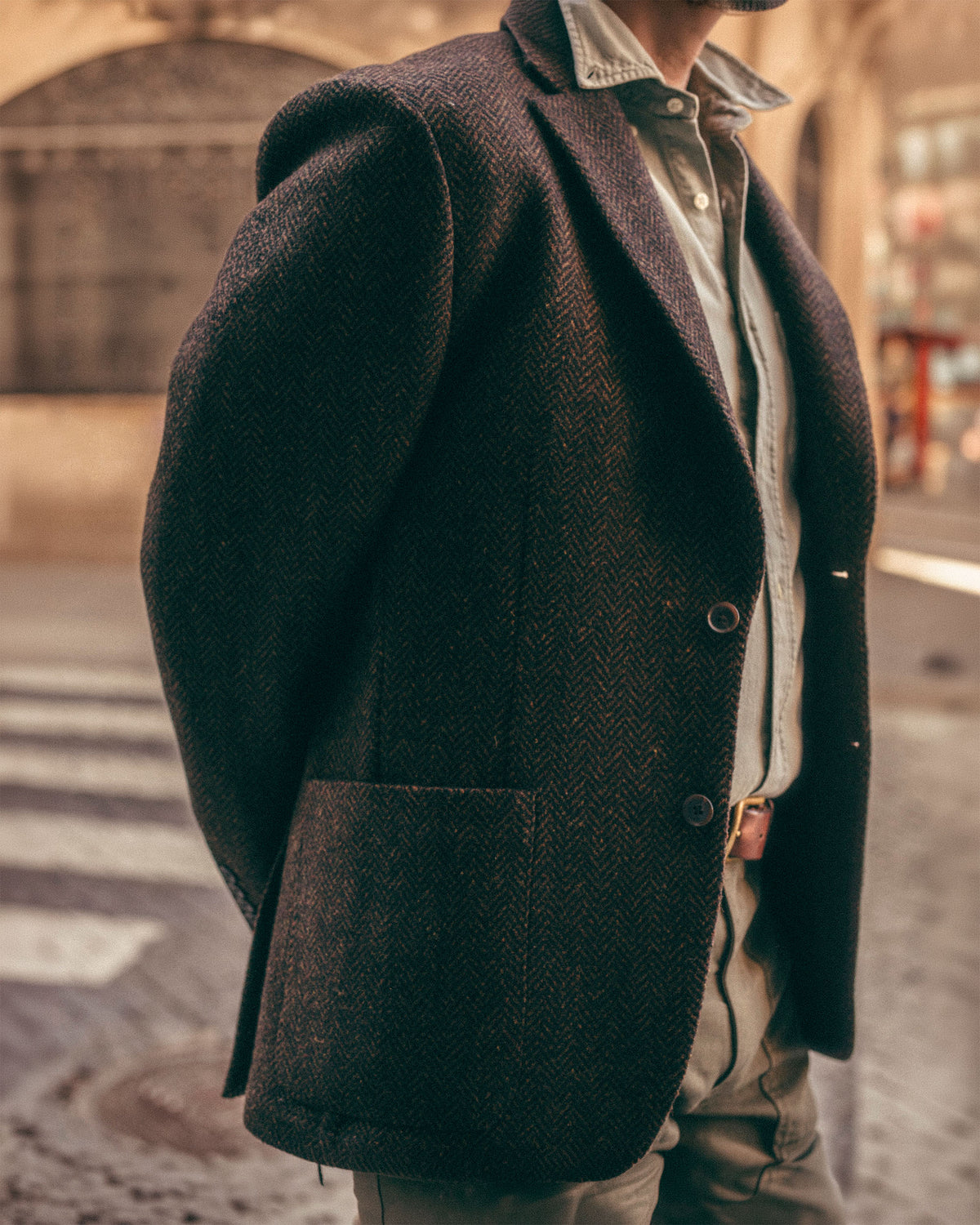 Herringbone Wool Blazer